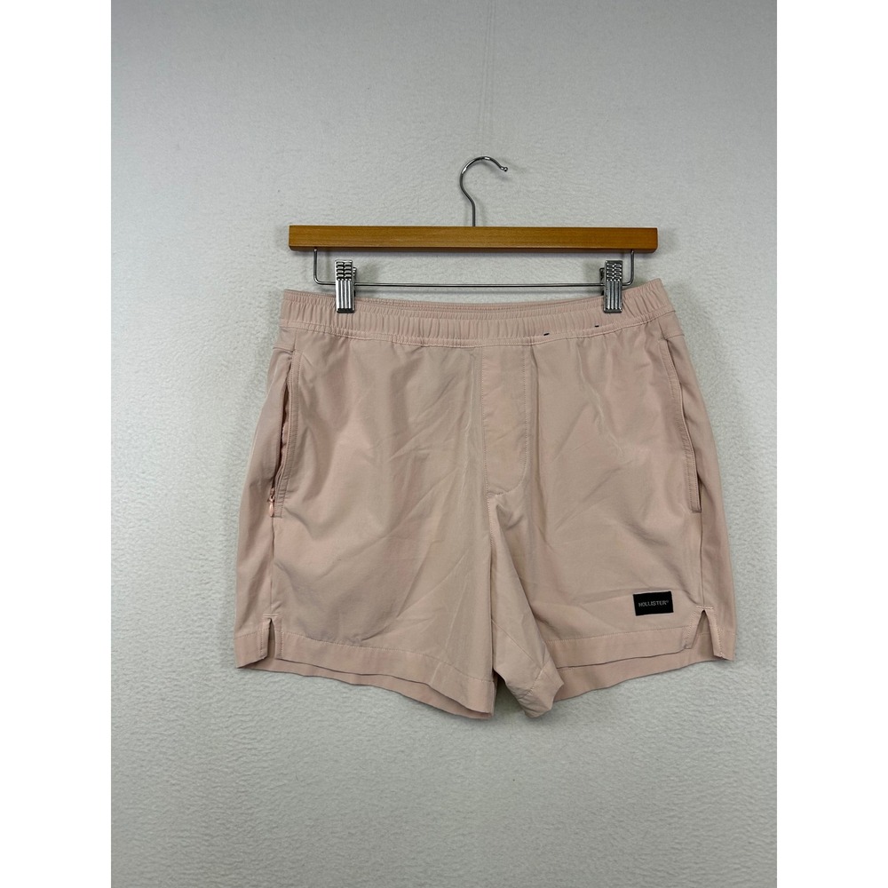 Athleisure Hollister Mens Small Pink Stretch Active Training Shorts Gym